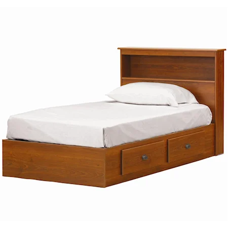 Twin 2 Drawer Mates Bed with Roller Glides